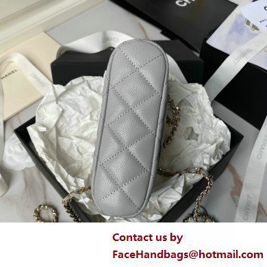 Chanel Grained Calfskin  &  Gold-Tone Metal Clutch with Chain Bag AP4000 Gray 2025